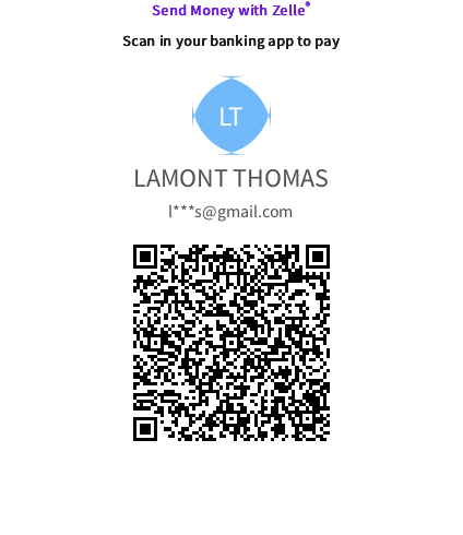 Zelle QR code for Lamont Thomas
